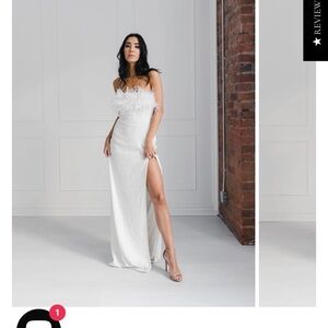 Retrofête Dolly Sequin Feather Dress